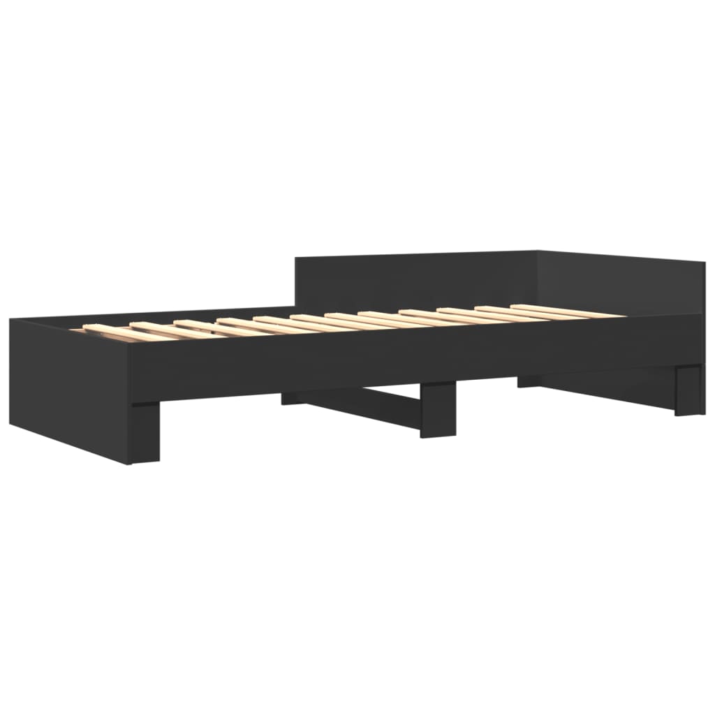 Bed Frame without Mattress Black 75x190 cm Small Single Engineered Wood